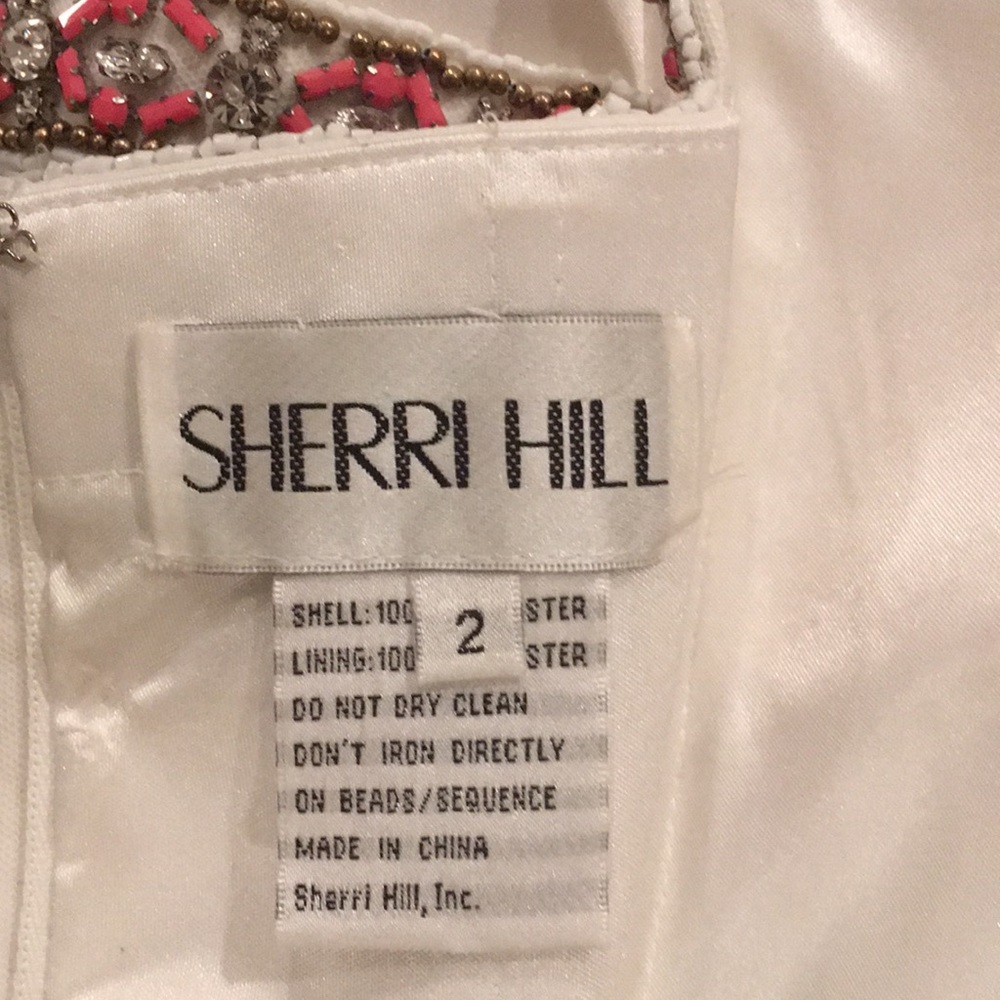 SHERRI HILL Beaded 2Piece Dress,Rounded Skirt Slit - Picture 3 of 16